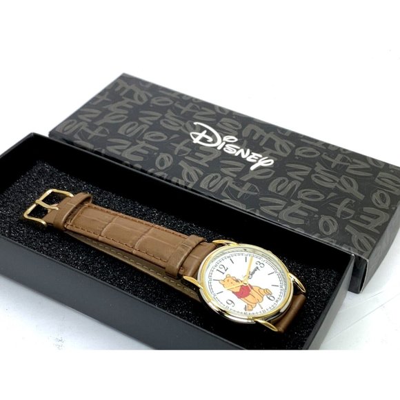 Disney Winnie the Pooh Womens Watch White Dial Quartz Brown Leather Band… - Picture 3 of 14